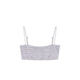 MC2 SAINT BARTH Top a fascia Athena  con strass Zebra Argento