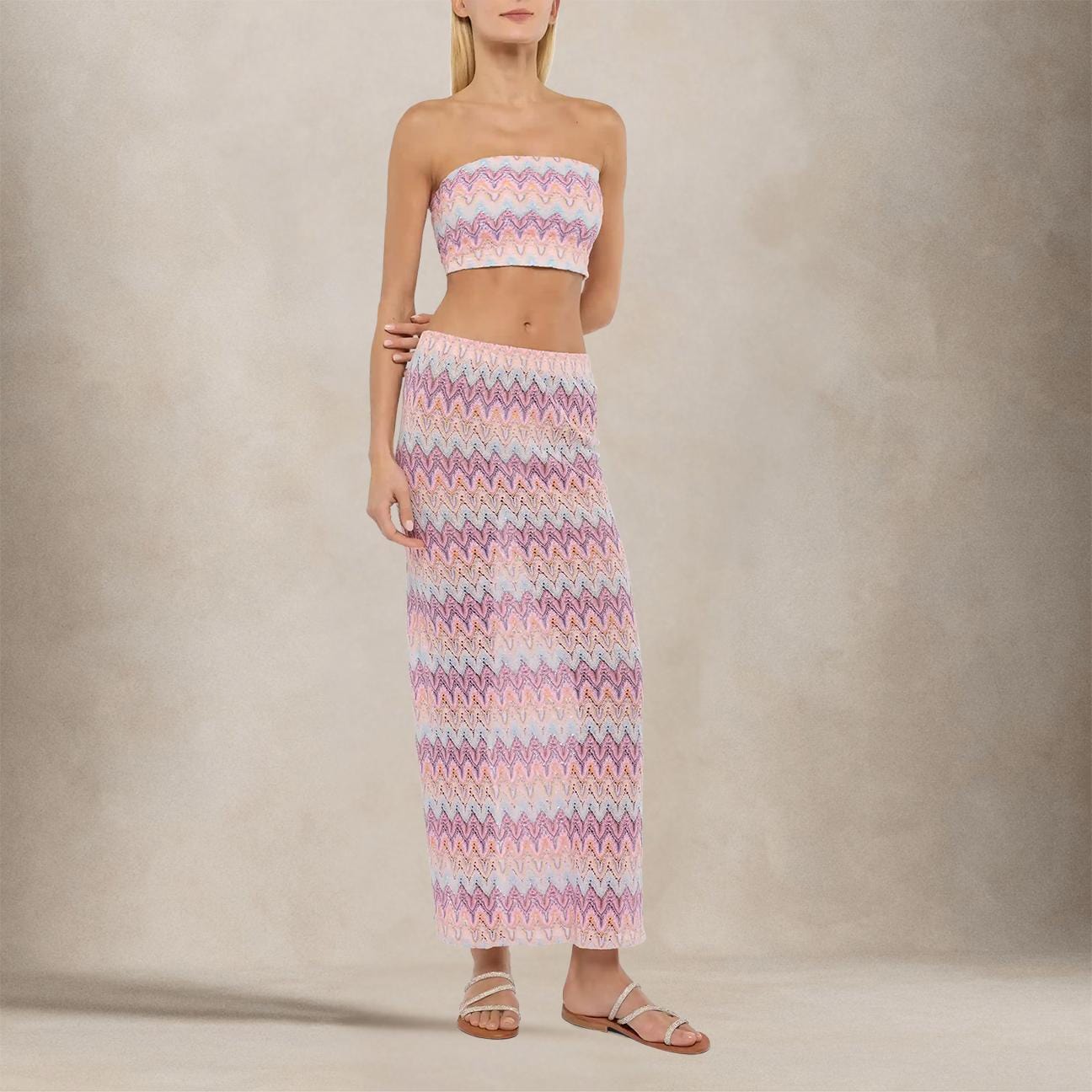 MC2 SAINT BARTH Top a fascia Jaclyn Chevron Rosa