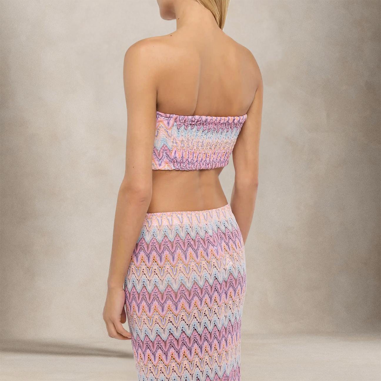 MC2 SAINT BARTH Top a fascia Jaclyn Chevron Rosa