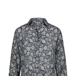 MILK Abito Camicia Lungo in Cotone fantasia Blue