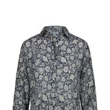 MILK Abito Camicia Lungo in Cotone fantasia Blue