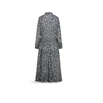 MILK Abito Camicia Lungo in Cotone fantasia Blue