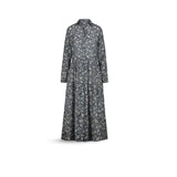 MILK Abito Camicia Lungo in Cotone fantasia Blue