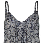 MILK Abito Lungo con Spalline Sottili - Fantasia Floreale Blu