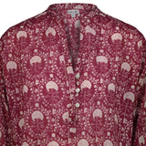 MILK Camicia donna stampafloreale Rubino