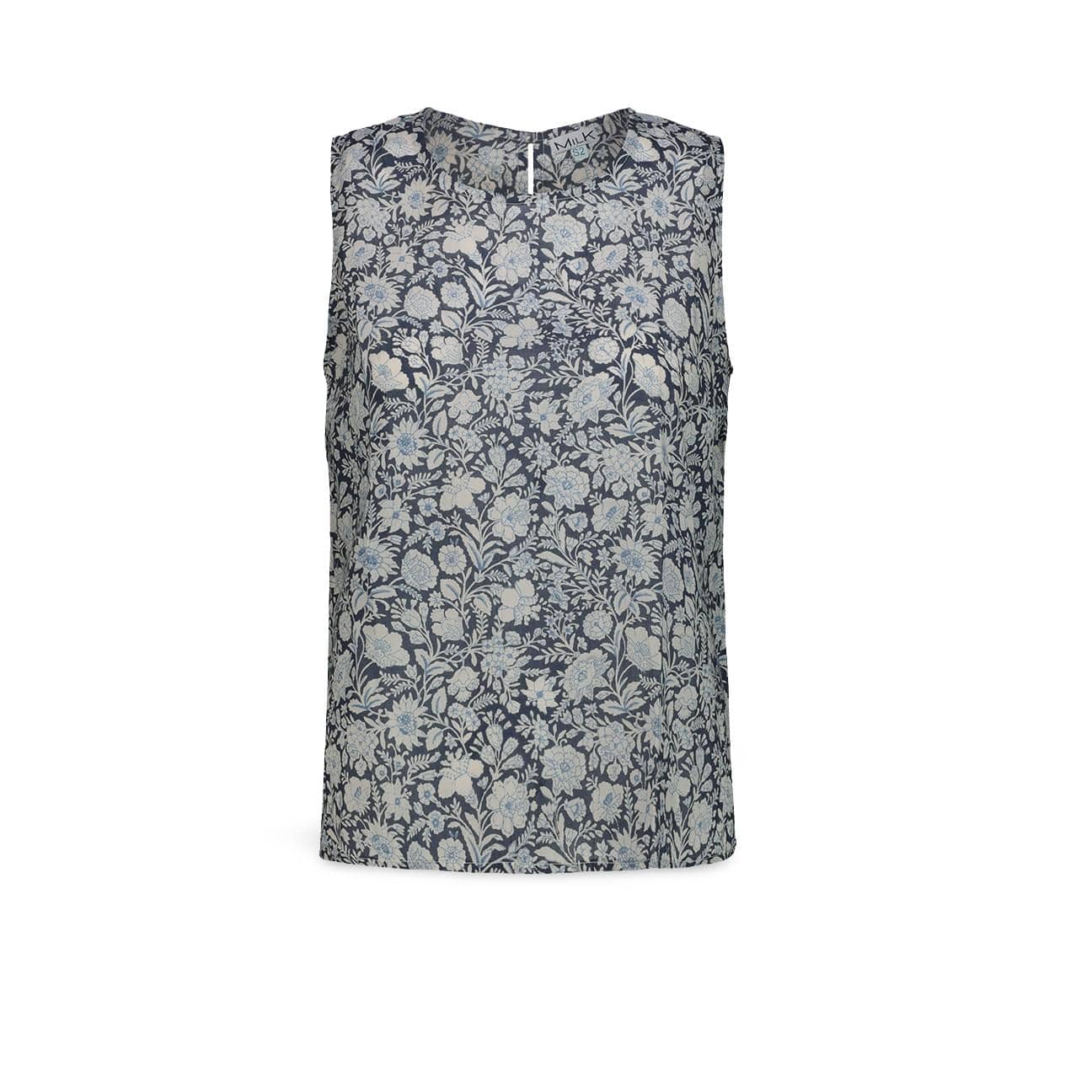 MILK Top donna Senza Maniche in Cotone Azzurro