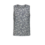 MILK Top donna Senza Maniche in Cotone Azzurro