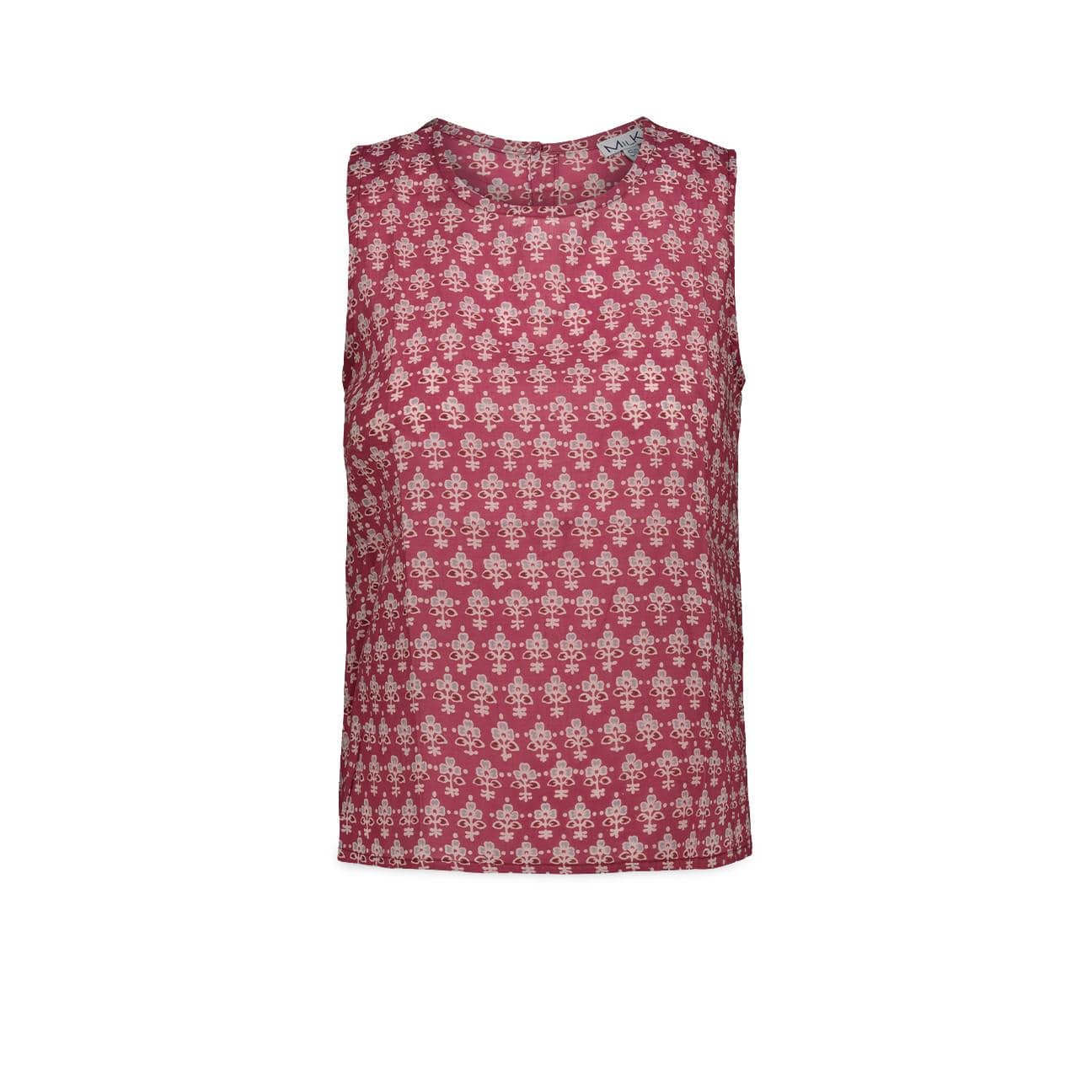 MILK Top donna Senza Maniche in Cotone Rubino