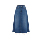 MOTHER Gonna donna in denim The Circle Midi Fray Buckaroo
