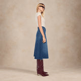 MOTHER Gonna donna in denim The Circle Midi Fray Buckaroo