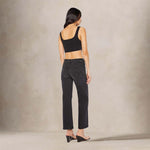MOTHER Jeans donna The Mid Rise Rambler Zip Flood Nero