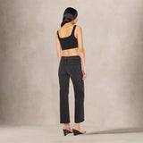 MOTHER Jeans donna The Mid Rise Rambler Zip Flood Nero