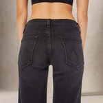 MOTHER Jeans donna The Mid Rise Rambler Zip Flood Nero