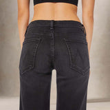 MOTHER Jeans donna The Mid Rise Rambler Zip Flood Nero