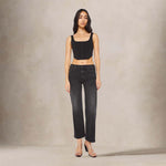 MOTHER Jeans donna The Mid Rise Rambler Zip Flood Nero