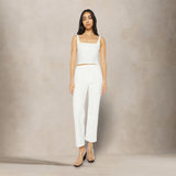 MOTHER Jeans donna The Rambler Zip Ankle Bianco