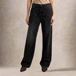 MOTHER Jeans donnaThe Dodger Sneak Mid-rise straight Nero