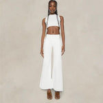 MOTHER Jeans The Roller Fray Bianco