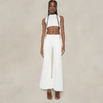 MOTHER Jeans The Roller Fray Bianco