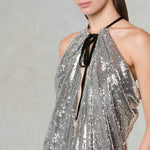 PHILOSOPHY Abito con spacco Argento