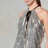 PHILOSOPHY Abito con spacco Argento