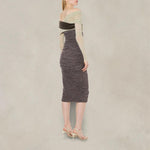 PHILOSOPHY Abito in tulle stretch Longuette Marrone