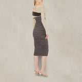 PHILOSOPHY Abito in tulle stretch Longuette Marrone