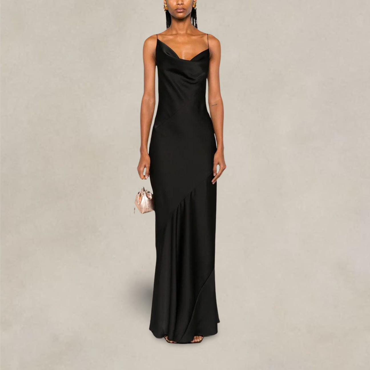 PHILOSOPHY Abito lungo in satin Nero