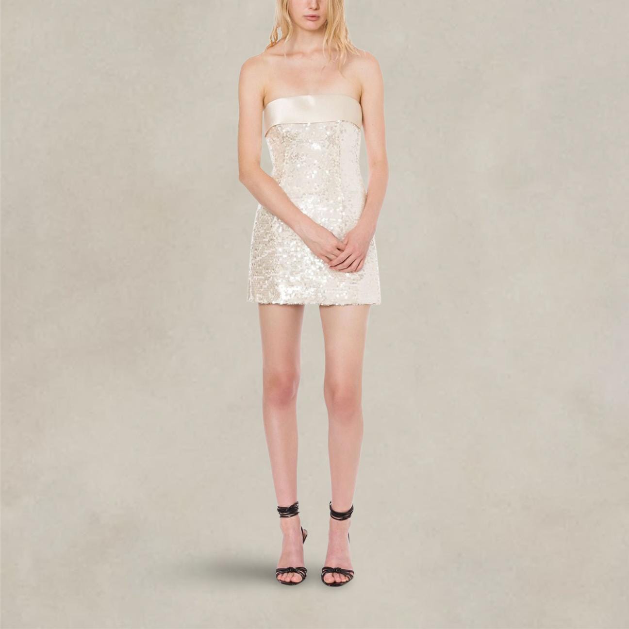 PHILOSOPHY Abito mini donna in paillettes Avorio