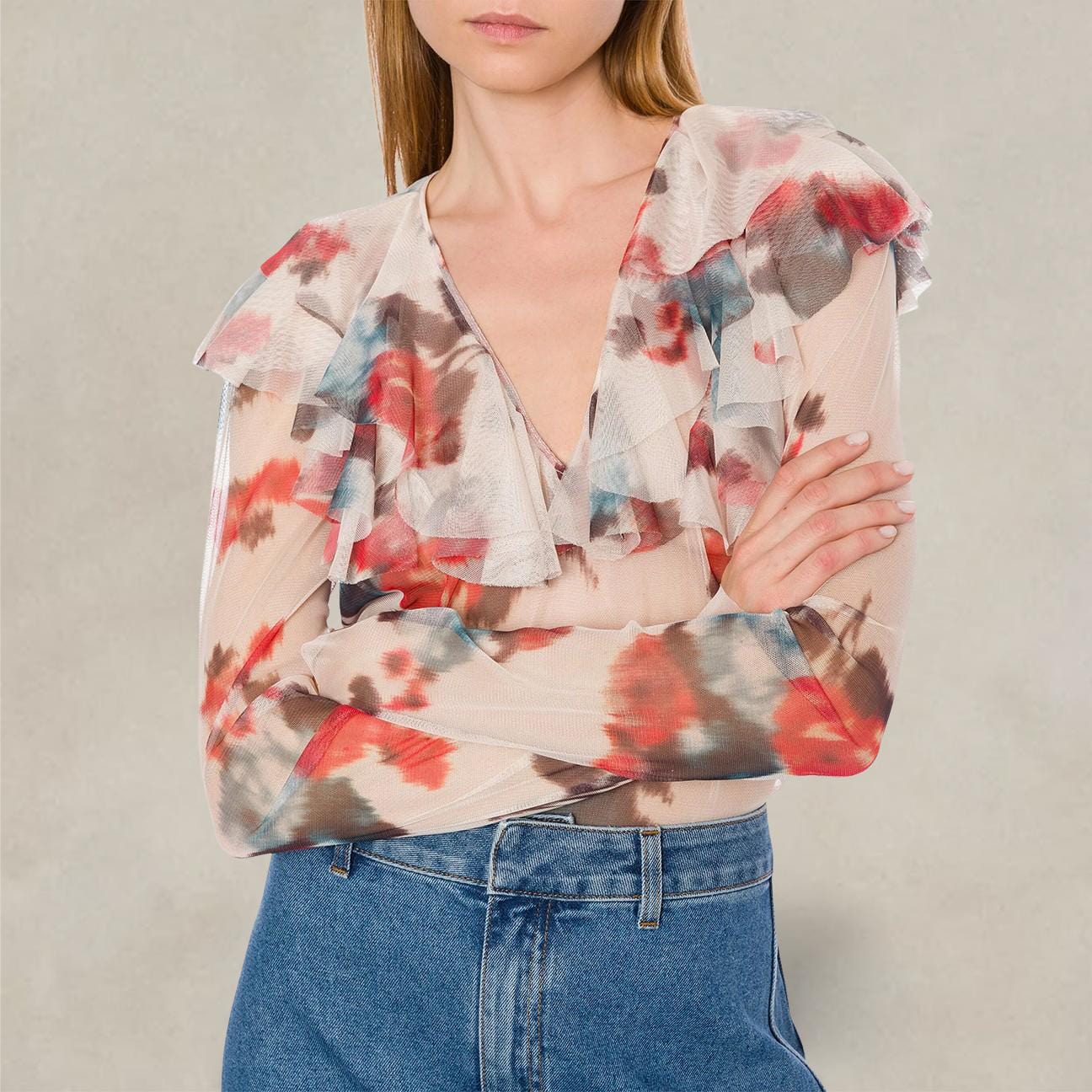 PHILOSOPHY Bluesa donna in tulle stampa a fiori Rosa