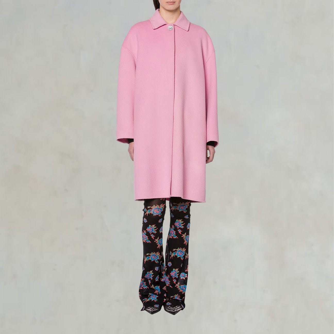 PHILOSOPHY Cappotto in lana double con bottone gioiello