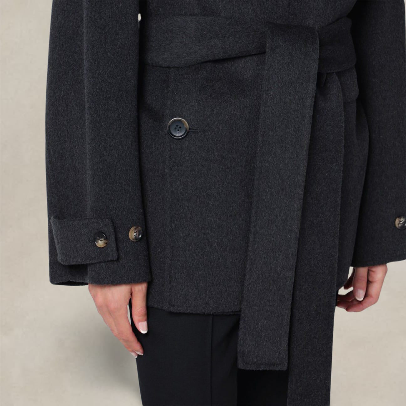 PHILOSOPHY Cappotto midi in panno double Grigio
