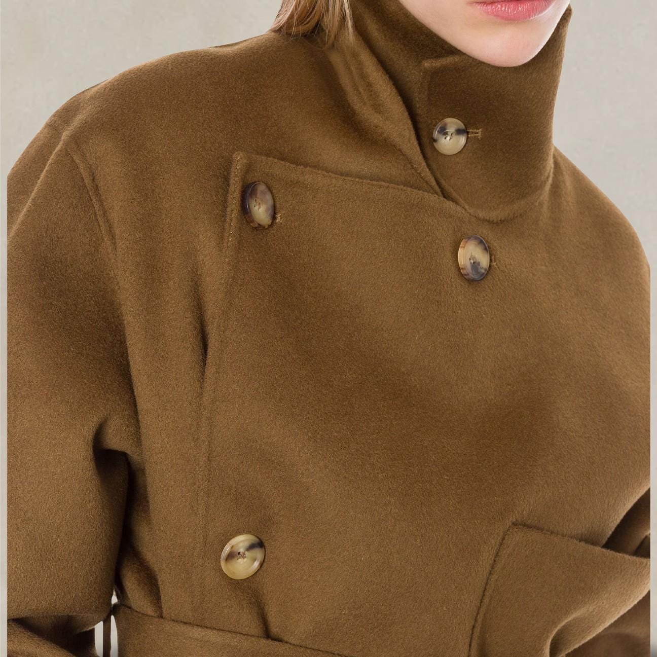 PHILOSOPHY Cappotto midi in panno double Marrone