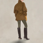 PHILOSOPHY Cappotto midi in panno double Marrone