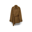 Brown double cloth midi coat