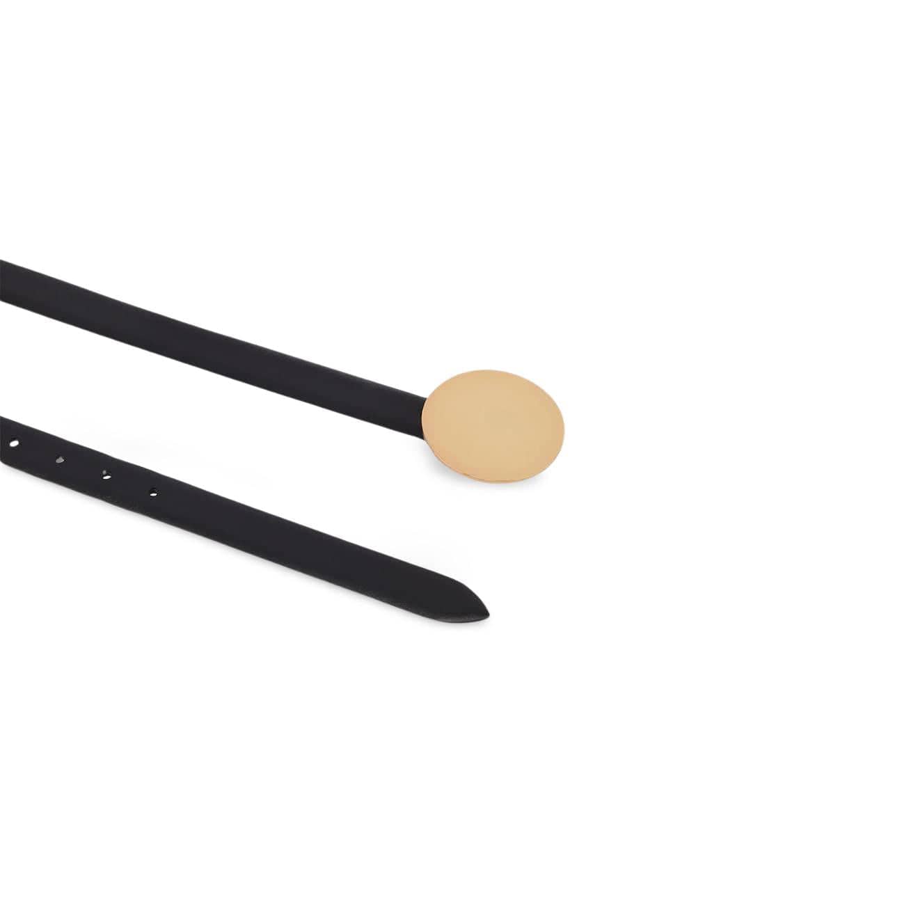 PHILOSOPHY Cintura in pelle con fibbia tonda Nero