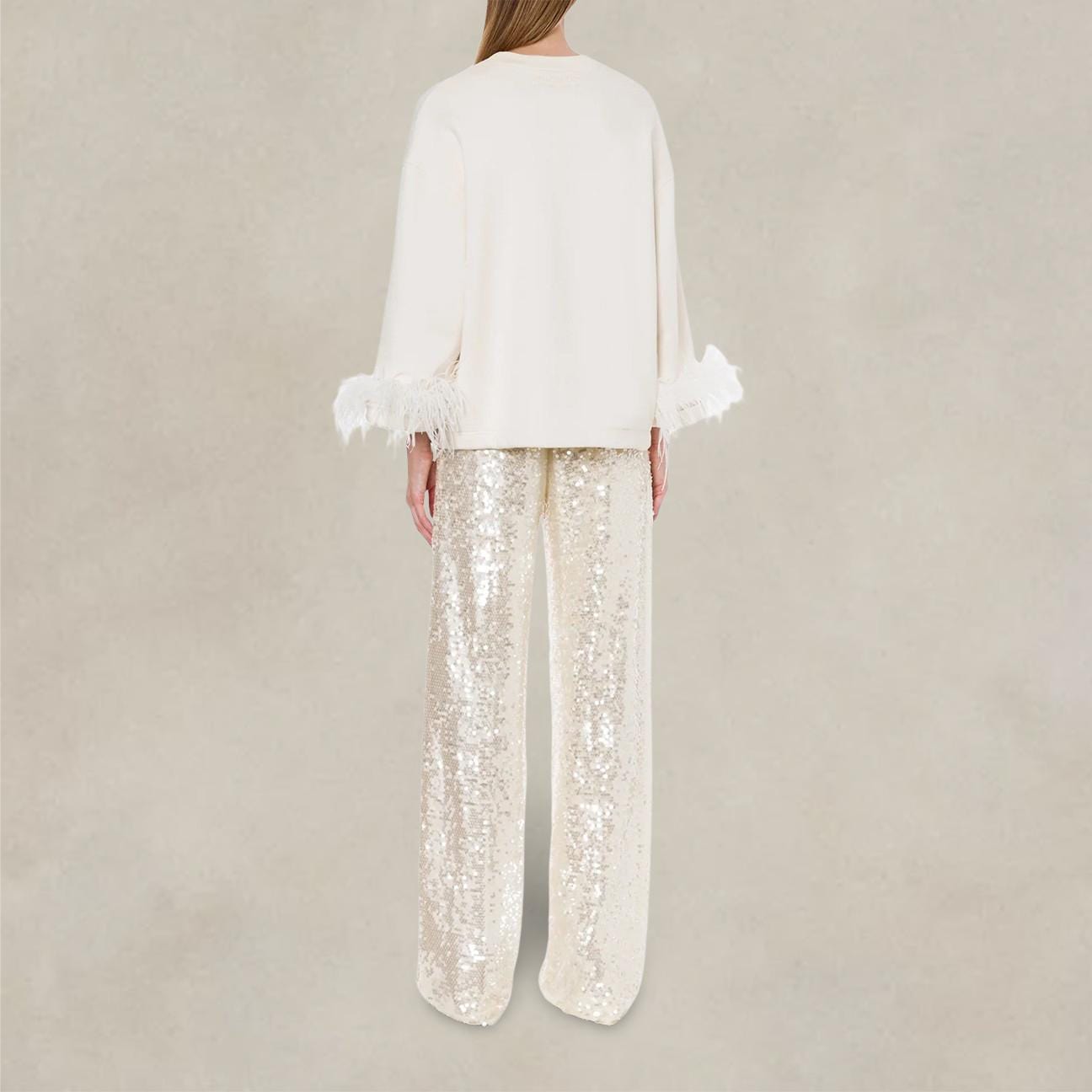 PHILOSOPHY Felpa donna con piume Avorio