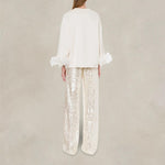 PHILOSOPHY Felpa donna con piume Avorio