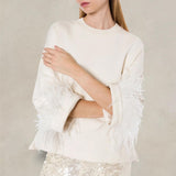 PHILOSOPHY Felpa donna con piume Avorio