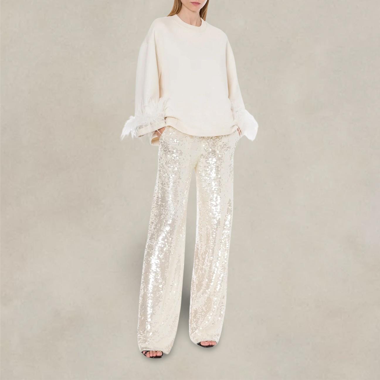 PHILOSOPHY Felpa donna con piume Avorio