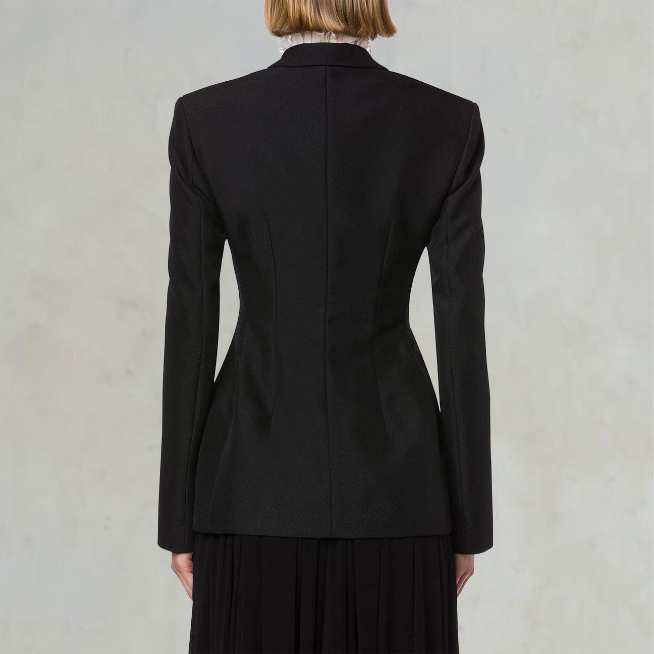 PHILOSOPHY Giacca doppiopetto in tecno grain de Poudre Nero