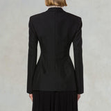 PHILOSOPHY Giacca doppiopetto in tecno grain de Poudre Nero