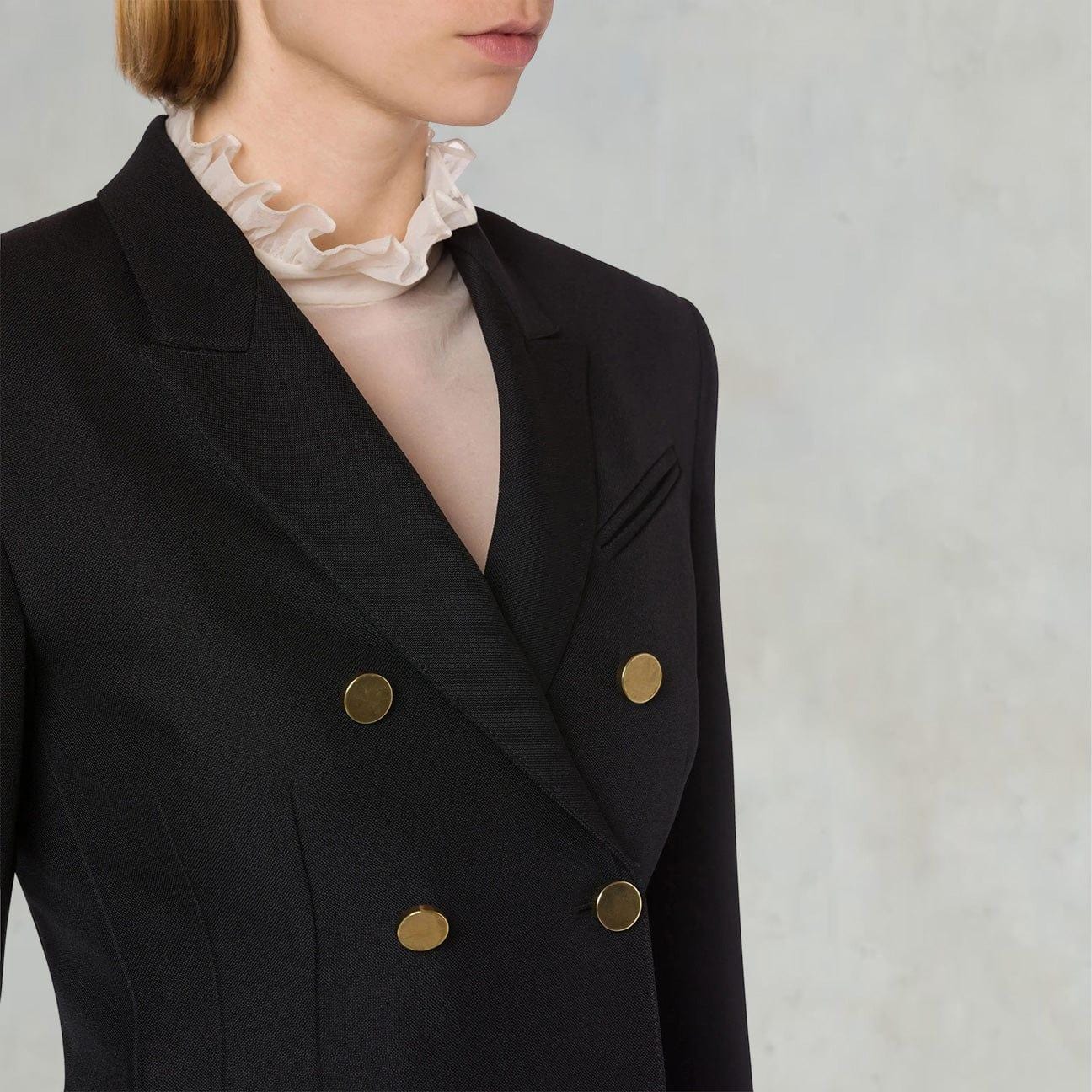 PHILOSOPHY Giacca doppiopetto in tecno grain de Poudre Nero