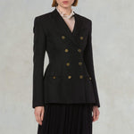 PHILOSOPHY Giacca doppiopetto in tecno grain de Poudre Nero