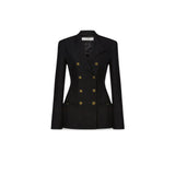 PHILOSOPHY Giacca doppiopetto in tecno grain de Poudre Nero