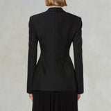 PHILOSOPHY Giacca doppiopetto in tecno grain de Poudre Nero