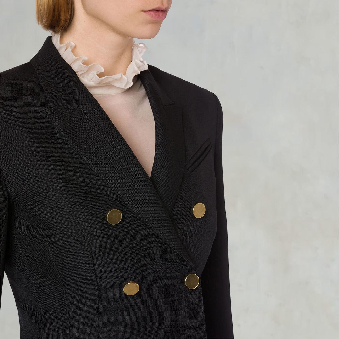 PHILOSOPHY Giacca doppiopetto in tecno grain de Poudre Nero