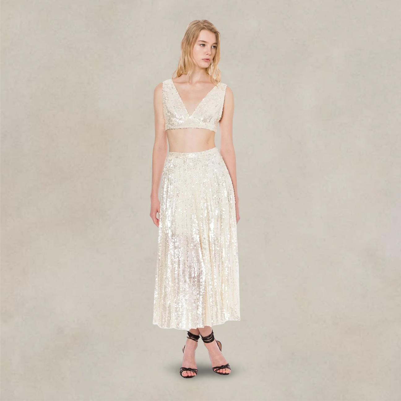 PHILOSOPHY Gonna donna longuette  in paillettes Avorio