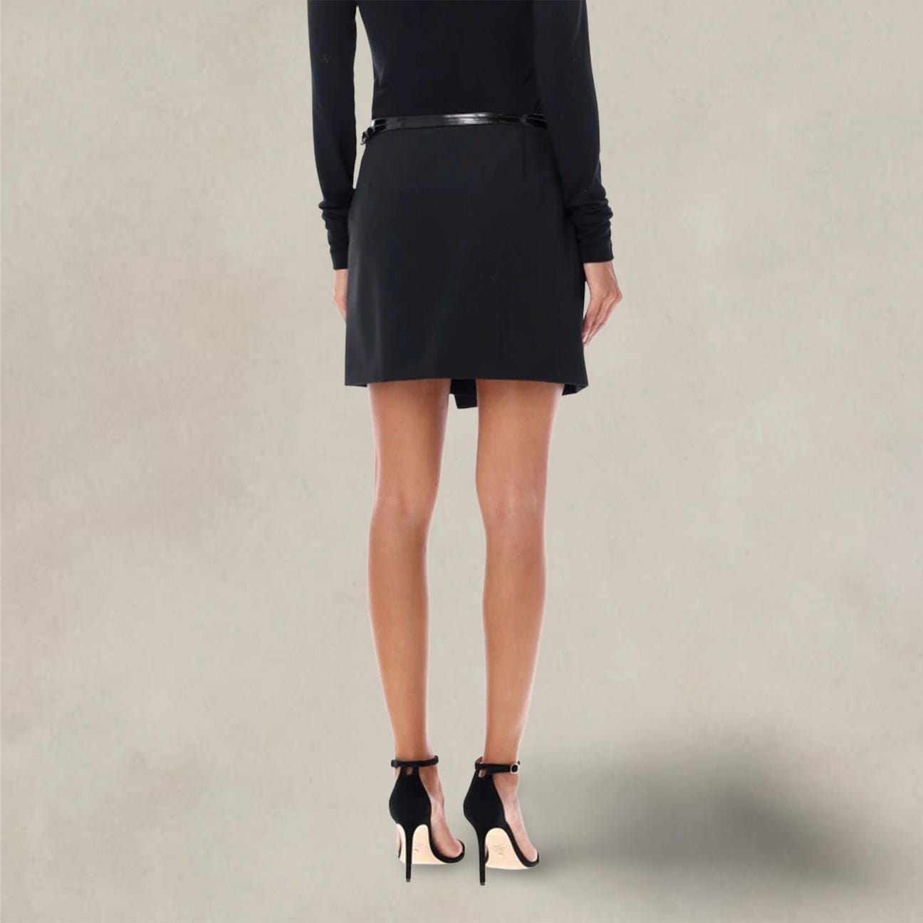 PHILOSOPHY Gonna mini in fresco lana Nero