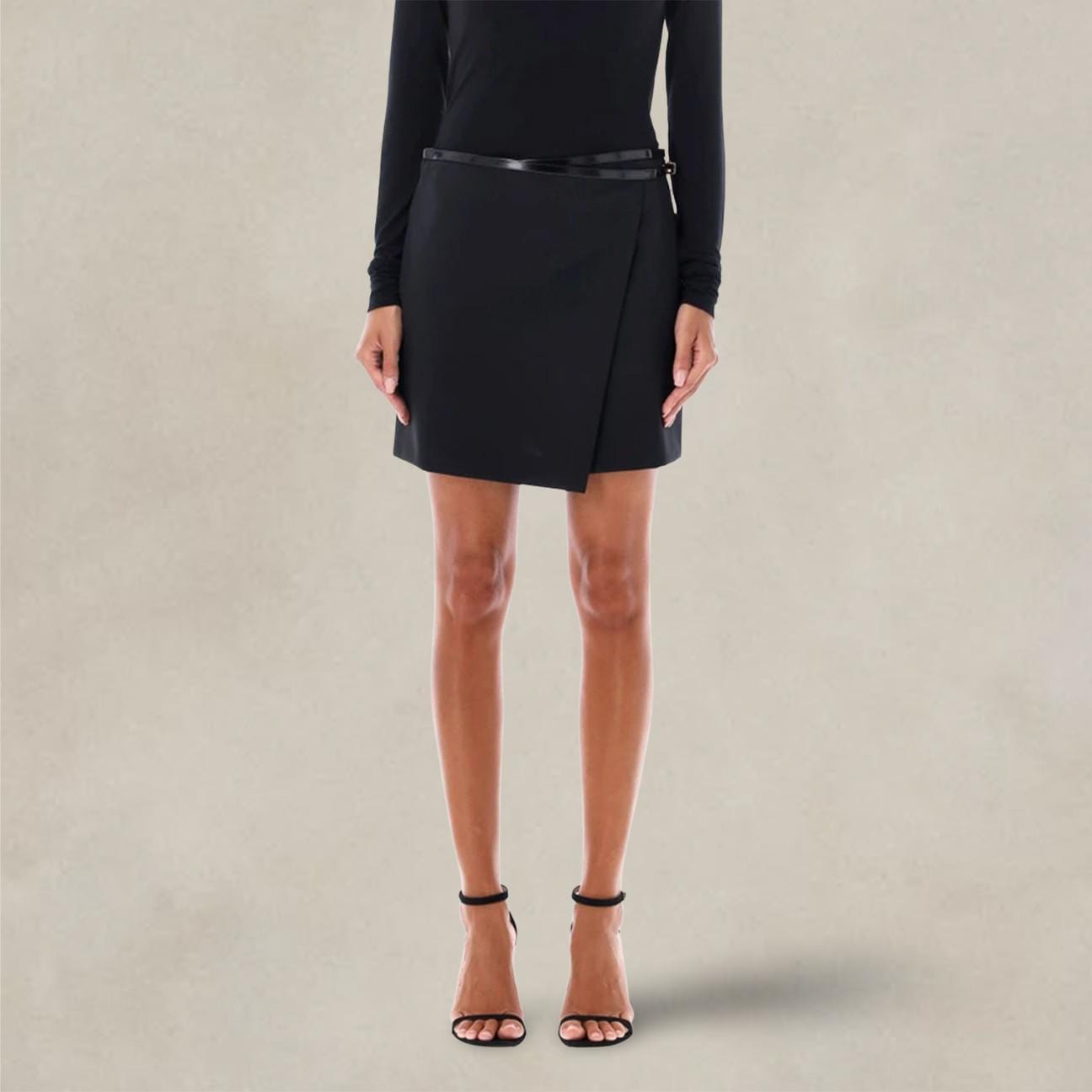 PHILOSOPHY Gonna mini in fresco lana Nero